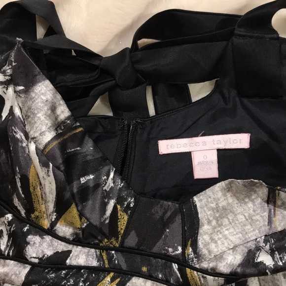 Rebecca Taylor Metallic Leaf Bustier Top Dress - Picture 6 of 7